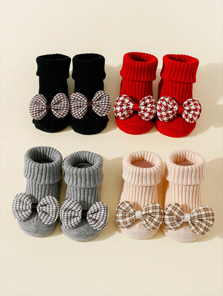 Talla: 6-12M. Calcetin de algodón para bebés niñas. (Precio por Unidad)
