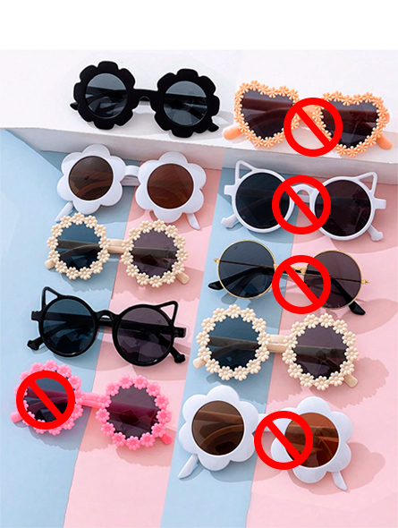 Talla: Unica. Gafas de sol de moda para niñas (x Unidad)