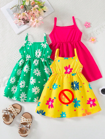 Talla: 9-12M. Vestido de niña pequeña para el verano (Precio x Unidad)