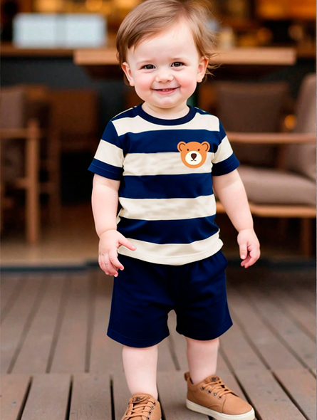 Talla: 2-3Y. Conjunto Camiseta de manga corta y pantalón corto.